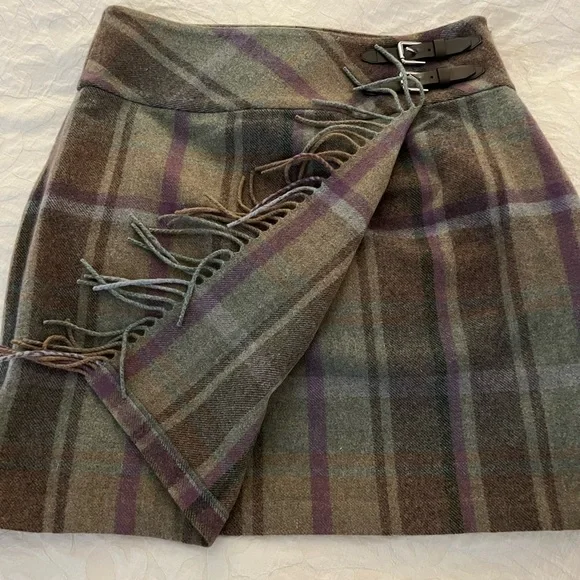 Ralph Lauren Multicolor Plaid Mini Skirt with Fringe - Picture 2 of 5